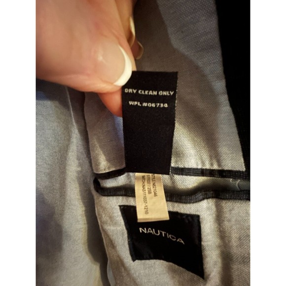 Nautica Blazer Boys Size 18R Youth Jacket Linen Blend Navy Single Breasted EUC - Picture 8 of 9